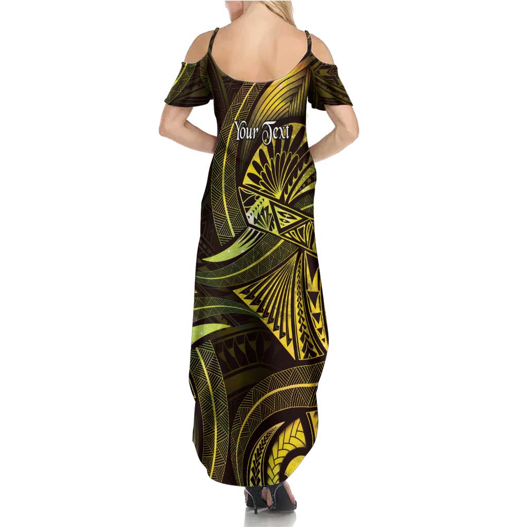 Personalised Polynesia Zodiac Gemini Summer Maxi Dress Galaxy Polynesian Pattern Chest Tattoo Style