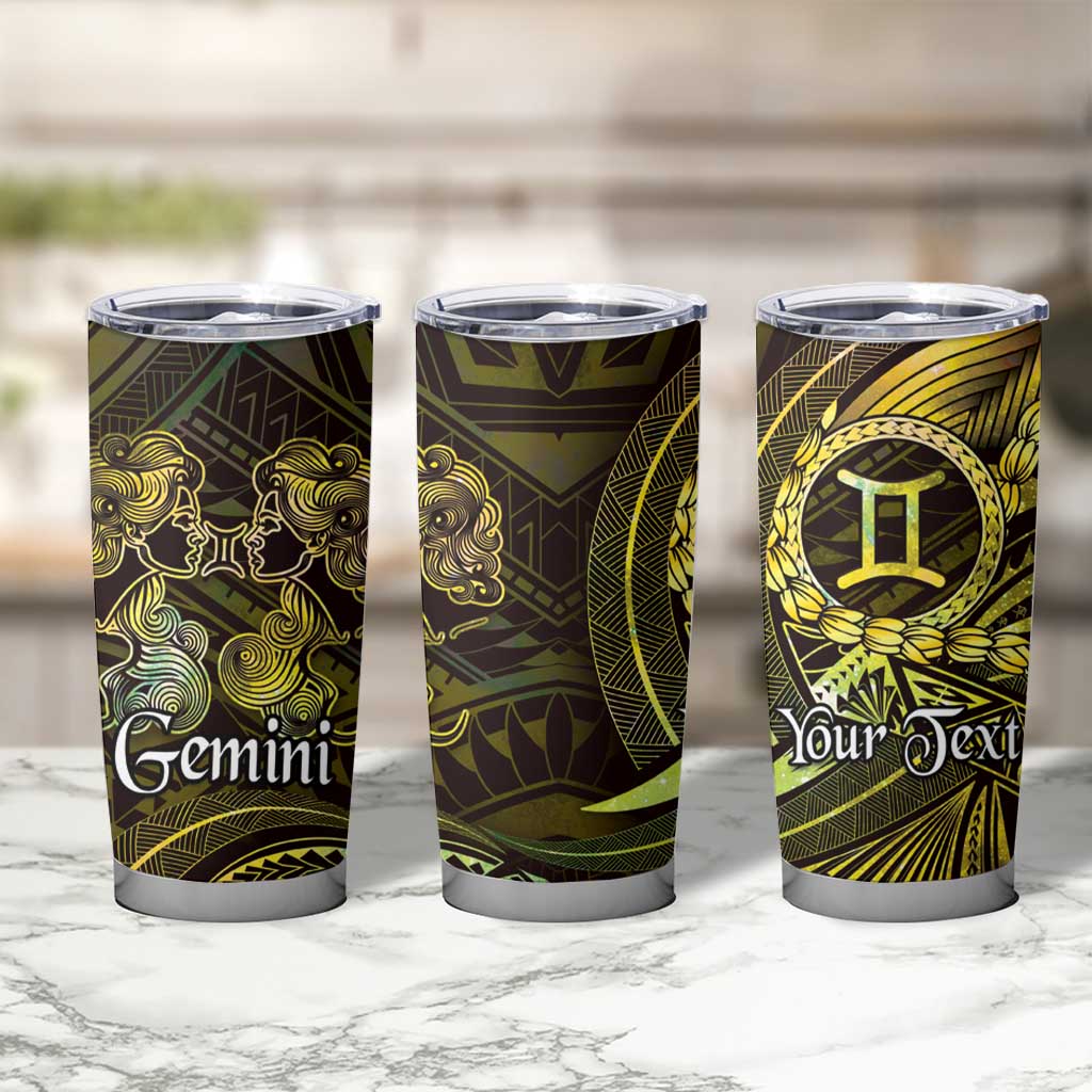 Personalised Polynesia Zodiac Gemini Tumbler Cup Galaxy Polynesian Pattern Chest Tattoo Style LT14 - Polynesian Pride
