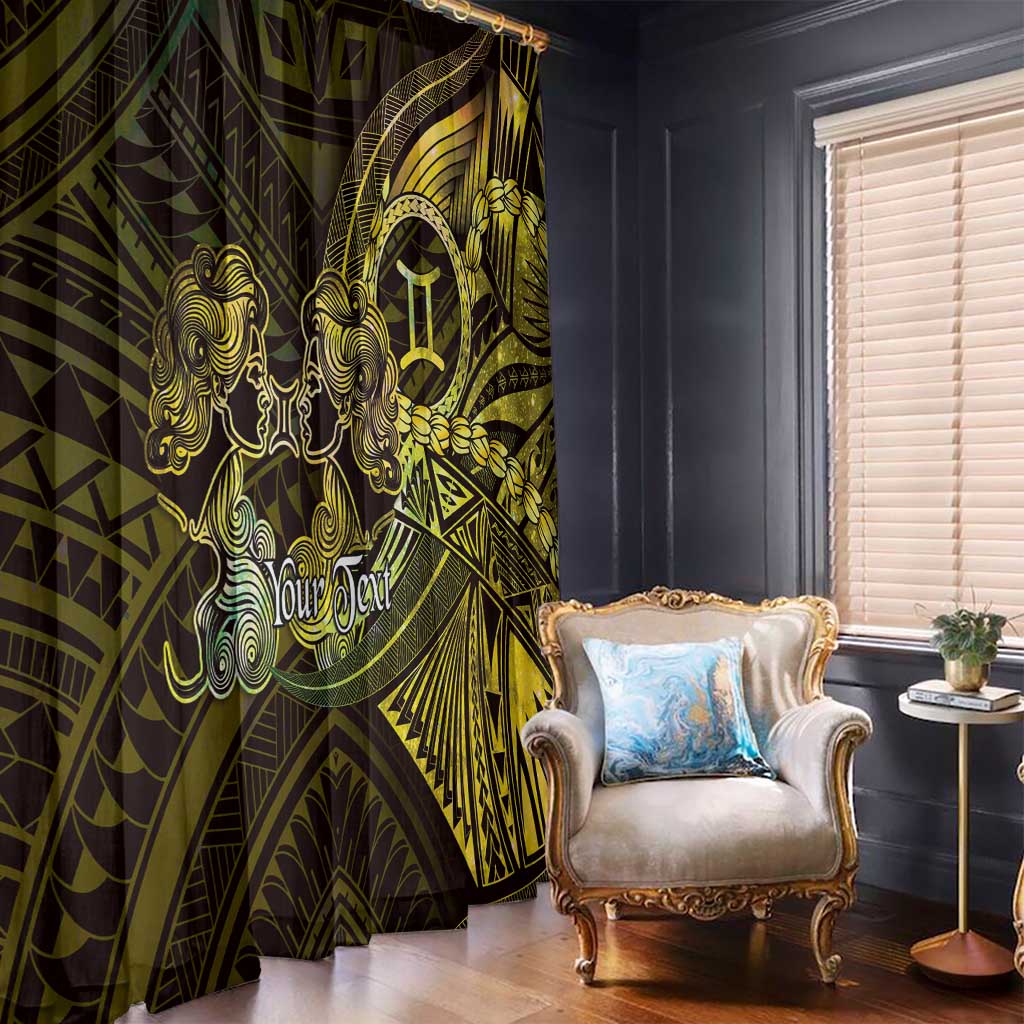 Personalised Polynesia Zodiac Gemini Window Curtain Galaxy Polynesian Pattern Chest Tattoo Style LT14 - Polynesian Pride