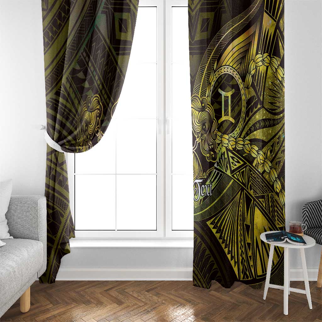 Personalised Polynesia Zodiac Gemini Window Curtain Galaxy Polynesian Pattern Chest Tattoo Style LT14 - Polynesian Pride