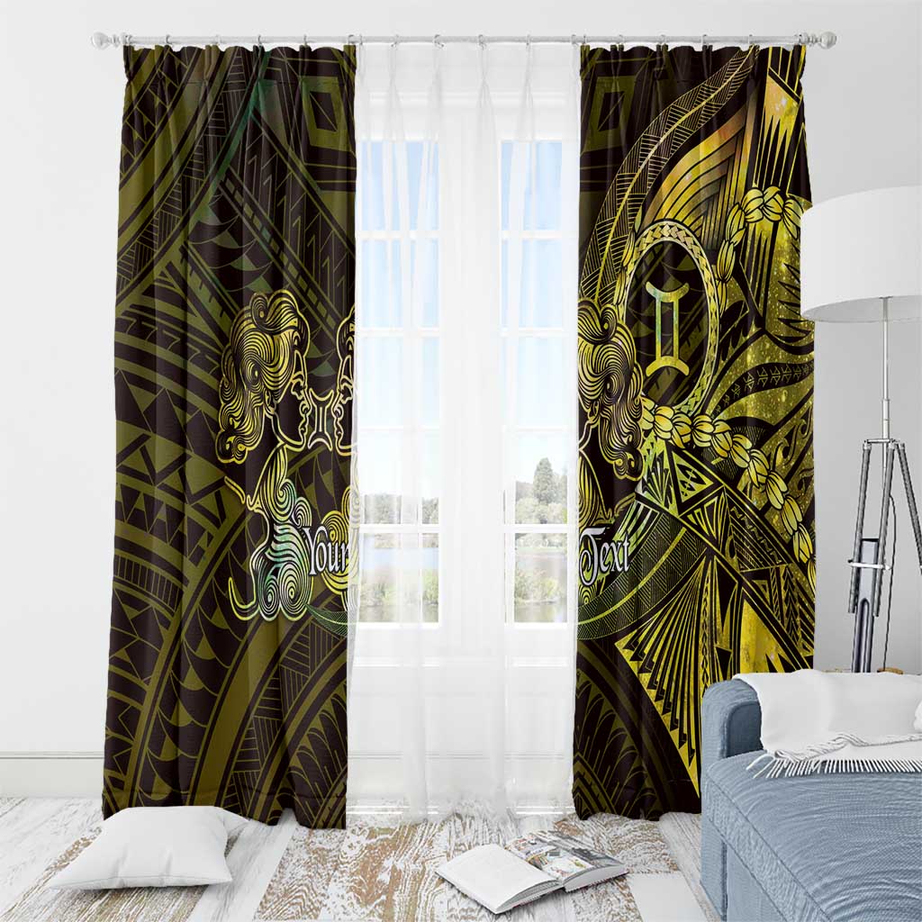 Personalised Polynesia Zodiac Gemini Window Curtain Galaxy Polynesian Pattern Chest Tattoo Style LT14 - Polynesian Pride