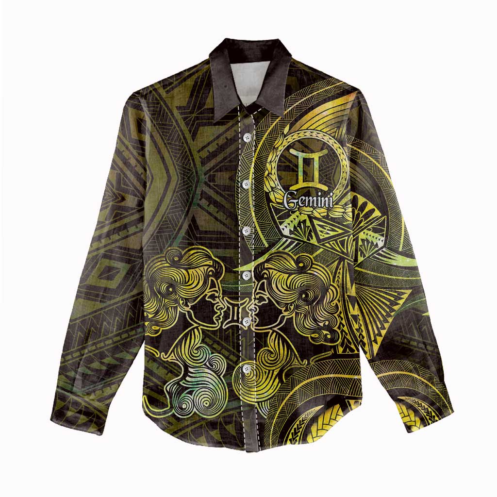 Personalised Polynesia Zodiac Gemini Women Casual Shirt Galaxy Polynesian Pattern Chest Tattoo Style LT14 - Polynesian Pride