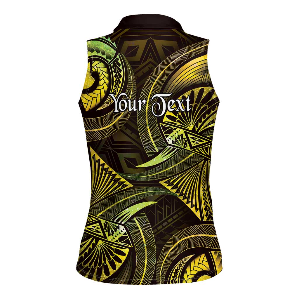 Personalised Polynesia Zodiac Gemini Women Sleeveless Polo Shirt Galaxy Polynesian Pattern Chest Tattoo Style