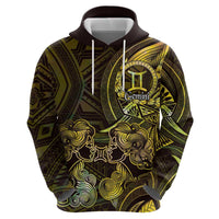 Personalised Polynesia Zodiac Gemini Zip Hoodie Galaxy Polynesian Pattern Chest Tattoo Style LT14 - Polynesian Pride