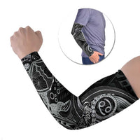 Personalised Polynesia Zodiac Cancer Arm Sleeves Galaxy Polynesian Pattern Chest Tattoo Style LT14 Set of 2 Black - Polynesian Pride