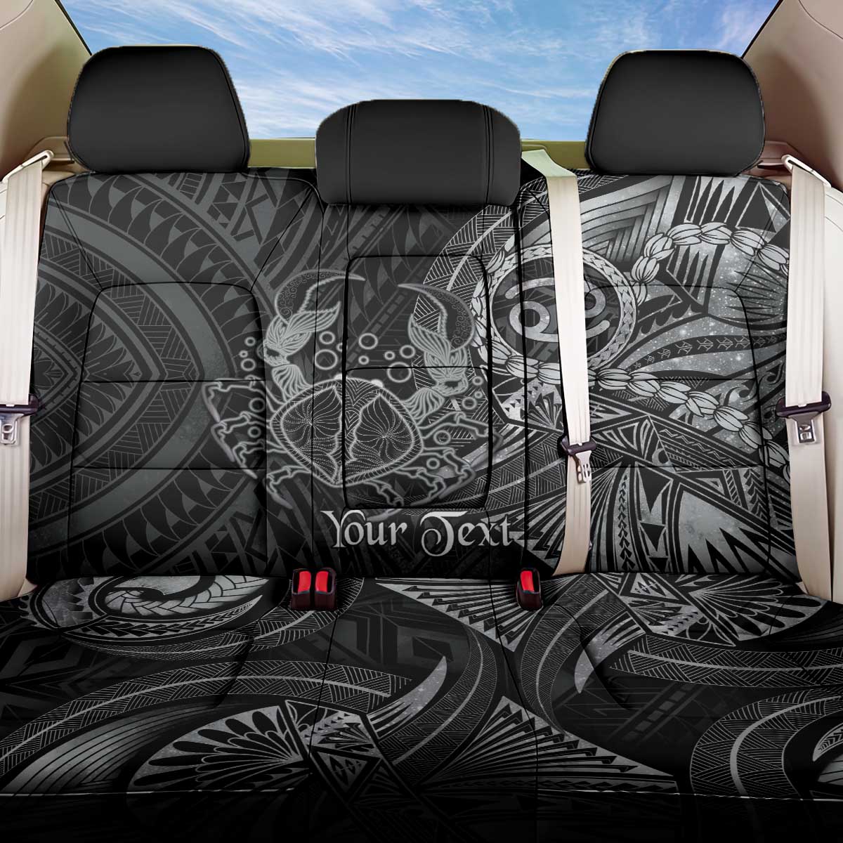 Personalised Polynesia Zodiac Cancer Back Car Seat Cover Galaxy Polynesian Pattern Chest Tattoo Style