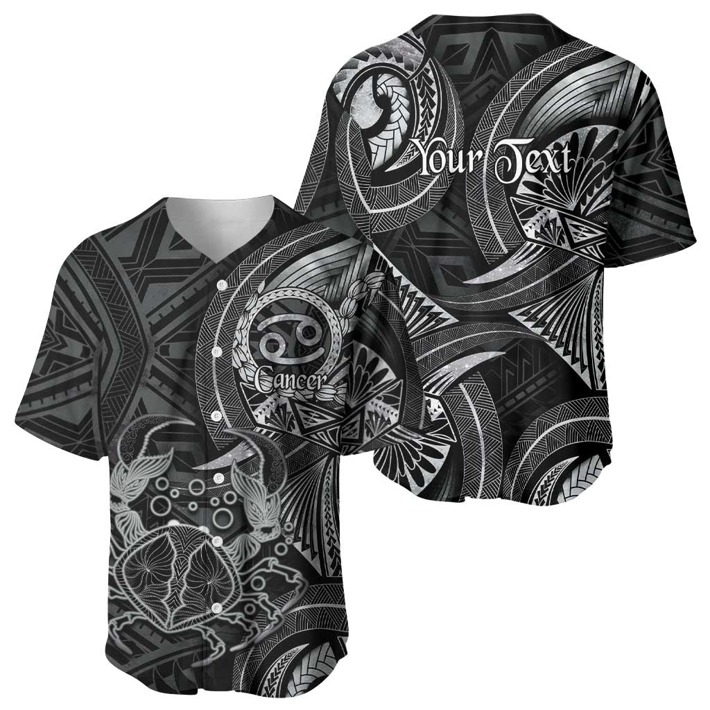 Personalised Polynesia Zodiac Cancer Baseball Jersey Galaxy Polynesian Pattern Chest Tattoo Style LT14 - Polynesian Pride