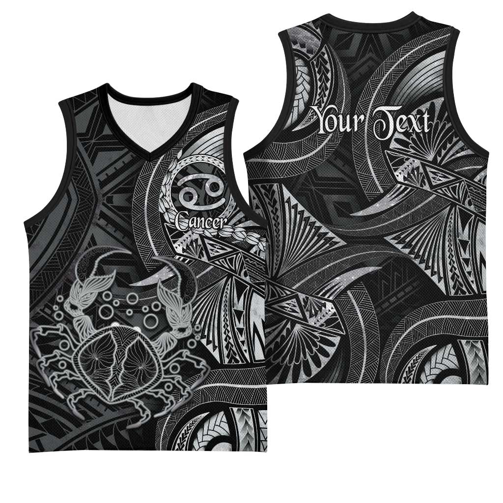 Personalised Polynesia Zodiac Cancer Basketball Jersey Galaxy Polynesian Pattern Chest Tattoo Style LT14 - Polynesian Pride