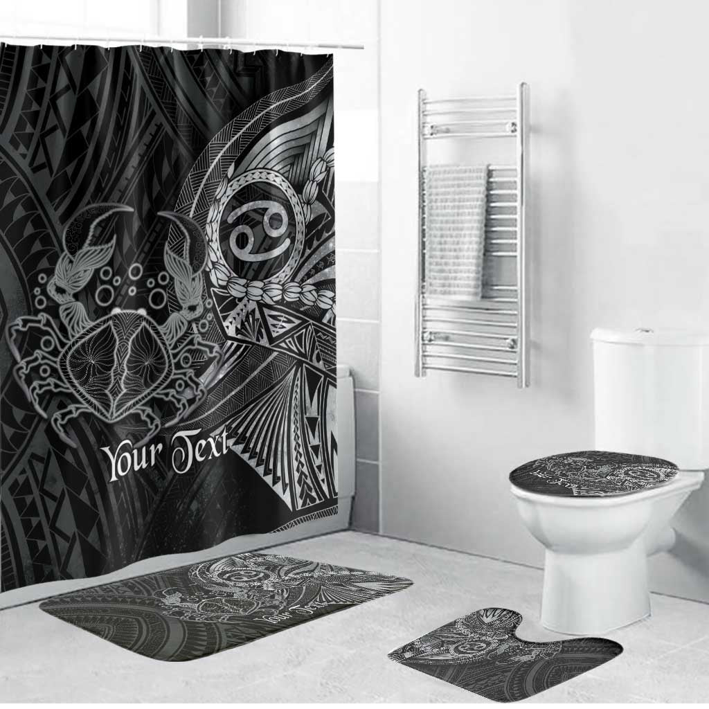 Personalised Polynesia Zodiac Cancer Bathroom Set Galaxy Polynesian Pattern Chest Tattoo Style LT14 Bathroom Set (4 pcs) Black - Polynesian Pride