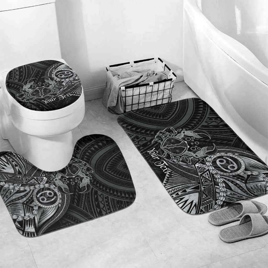 Personalised Polynesia Zodiac Cancer Bathroom Set Galaxy Polynesian Pattern Chest Tattoo Style LT14 Mat Set Only (3 pcs) One Size Black - Polynesian Pride