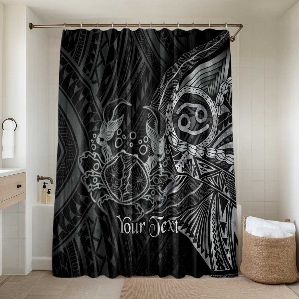 Personalised Polynesia Zodiac Cancer Bathroom Set Galaxy Polynesian Pattern Chest Tattoo Style LT14 Shower Curtain Only Black - Polynesian Pride