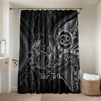 Personalised Polynesia Zodiac Cancer Bathroom Set Galaxy Polynesian Pattern Chest Tattoo Style LT14 Shower Curtain Only Black - Polynesian Pride