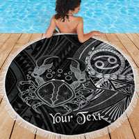 Personalised Polynesia Zodiac Cancer Beach Blanket Galaxy Polynesian Pattern Chest Tattoo Style LT14 - Polynesian Pride