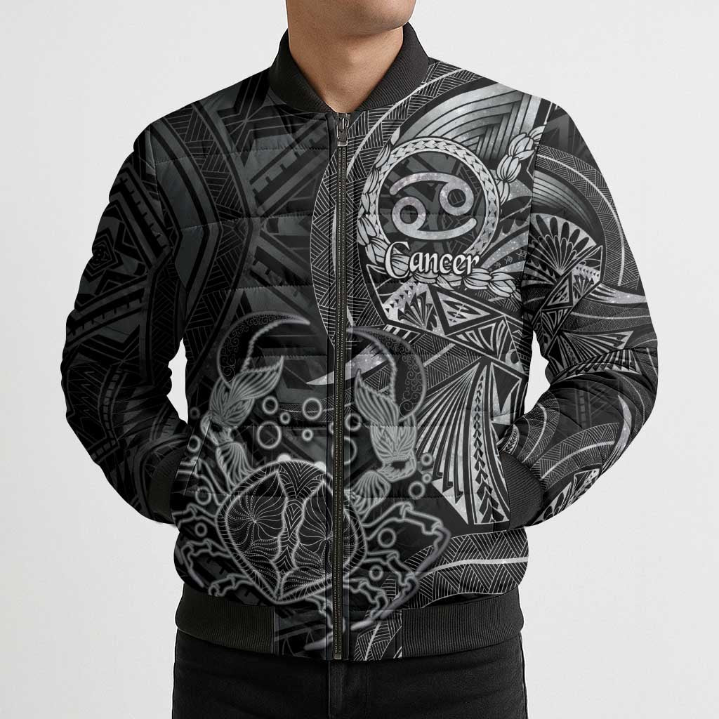 Personalised Polynesia Zodiac Cancer Bomber Puffer Jacket Galaxy Polynesian Pattern Chest Tattoo Style LT14 - Polynesian Pride