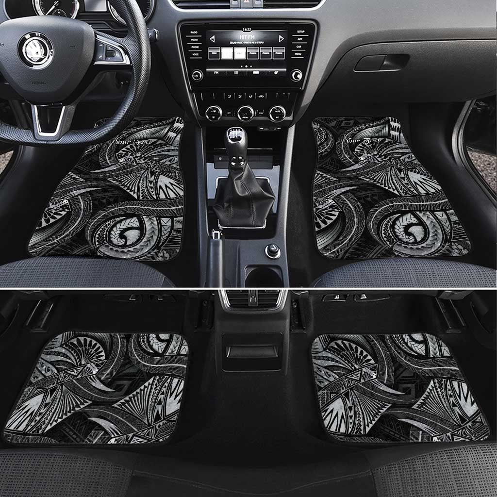 Personalised Polynesia Zodiac Cancer Car Mats Galaxy Polynesian Pattern Chest Tattoo Style LT14 Set 4pcs Black - Polynesian Pride