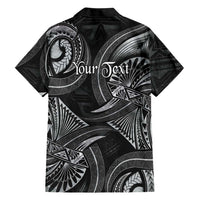 Personalised Polynesia Zodiac Cancer Family Matching Off The Shoulder Long Sleeve Dress and Hawaiian Shirt Galaxy Polynesian Pattern Chest Tattoo Style