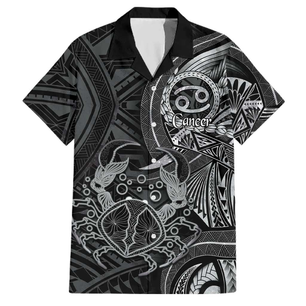 Personalised Polynesia Zodiac Cancer Family Matching Puletasi and Hawaiian Shirt Galaxy Polynesian Pattern Chest Tattoo Style