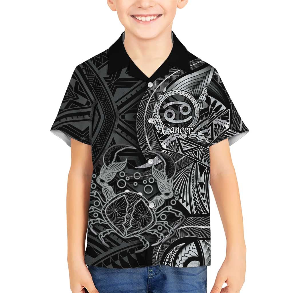 Personalised Polynesia Zodiac Cancer Family Matching Puletasi and Hawaiian Shirt Galaxy Polynesian Pattern Chest Tattoo Style