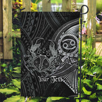 Personalised Polynesia Zodiac Cancer Garden Flag Galaxy Polynesian Pattern Chest Tattoo Style LT14 Garden Flag Black - Polynesian Pride