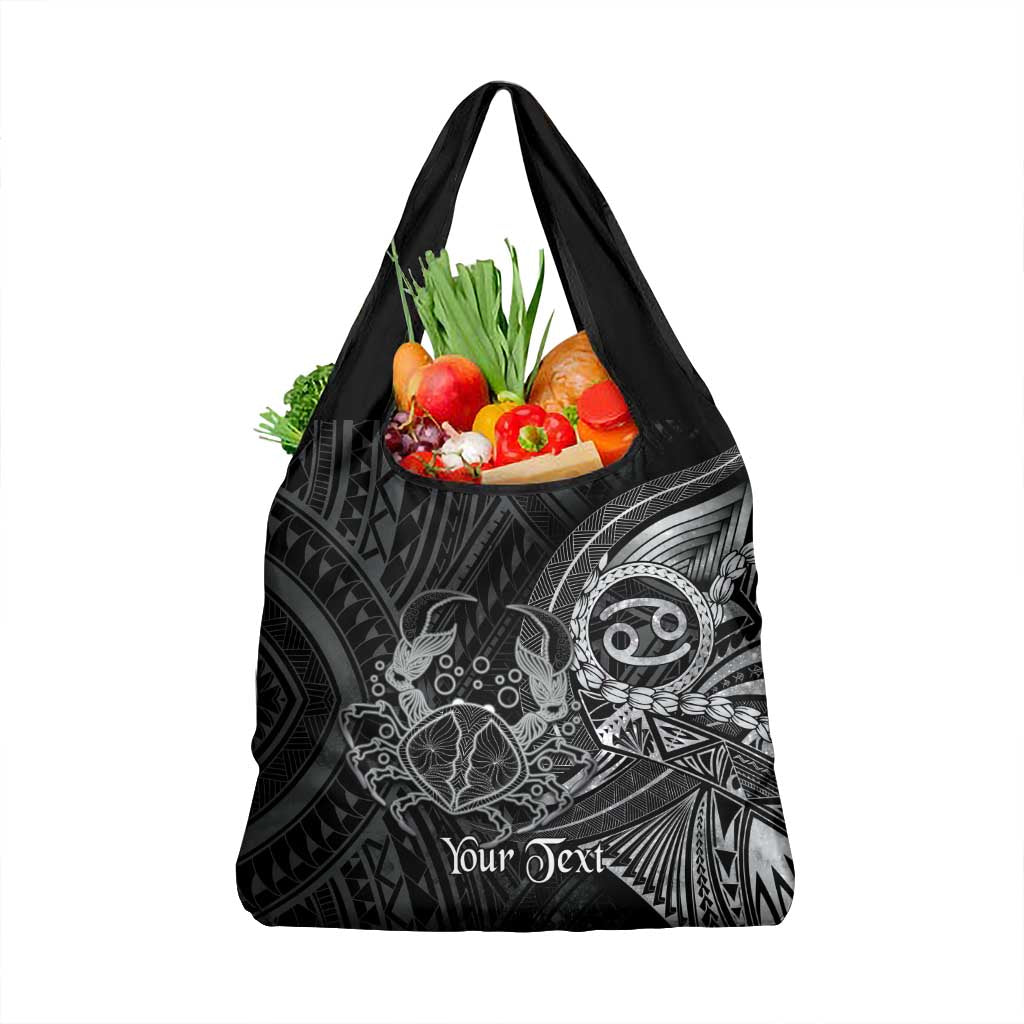 Personalised Polynesia Zodiac Cancer Grocery Bag Galaxy Polynesian Pattern Chest Tattoo Style LT14 1-pack One Size Black - Polynesian Pride