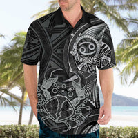 Personalised Polynesia Zodiac Cancer Hawaiian Shirt Galaxy Polynesian Pattern Chest Tattoo Style