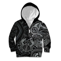 Personalised Polynesia Zodiac Cancer Kid Hoodie Galaxy Polynesian Pattern Chest Tattoo Style LT14 Zip Hoodie Black - Polynesian Pride