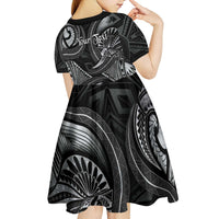 Personalised Polynesia Zodiac Cancer Kid Short Sleeve Dress Galaxy Polynesian Pattern Chest Tattoo Style LT14 - Polynesian Pride