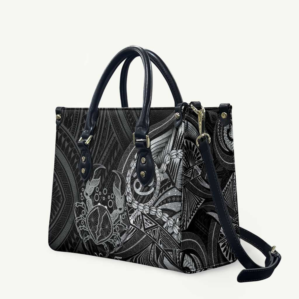 Personalised Polynesia Zodiac Cancer Leather Bag Galaxy Polynesian Pattern Chest Tattoo Style LT14 Black - Polynesian Pride