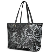 Personalised Polynesia Zodiac Cancer Leather Tote Bag Galaxy Polynesian Pattern Chest Tattoo Style LT14 - Polynesian Pride