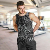 Personalised Polynesia Zodiac Cancer Men Tank Top Galaxy Polynesian Pattern Chest Tattoo Style LT14 Black - Polynesian Pride