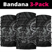 Personalised Polynesia Zodiac Cancer Neck Gaiter Galaxy Polynesian Pattern Chest Tattoo Style LT14 package One Size: 25*50cm Black - Polynesian Pride
