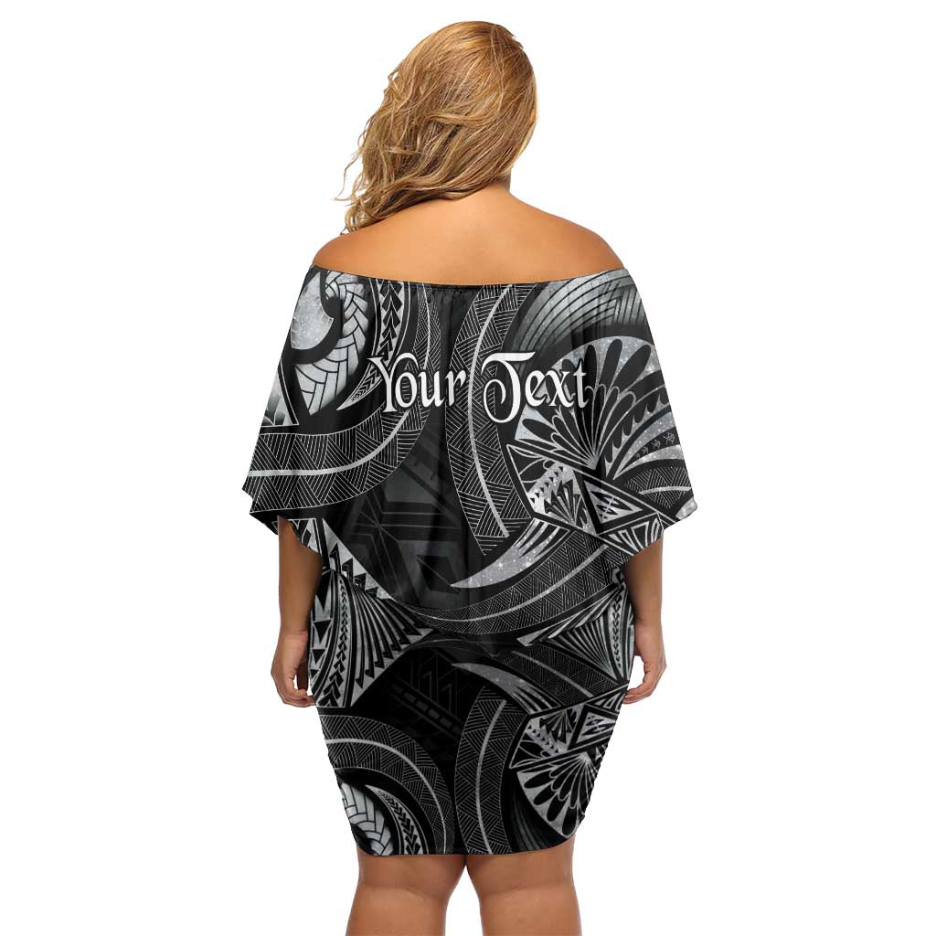 Personalised Polynesia Zodiac Cancer Off Shoulder Short Dress Galaxy Polynesian Pattern Chest Tattoo Style LT14 - Polynesian Pride