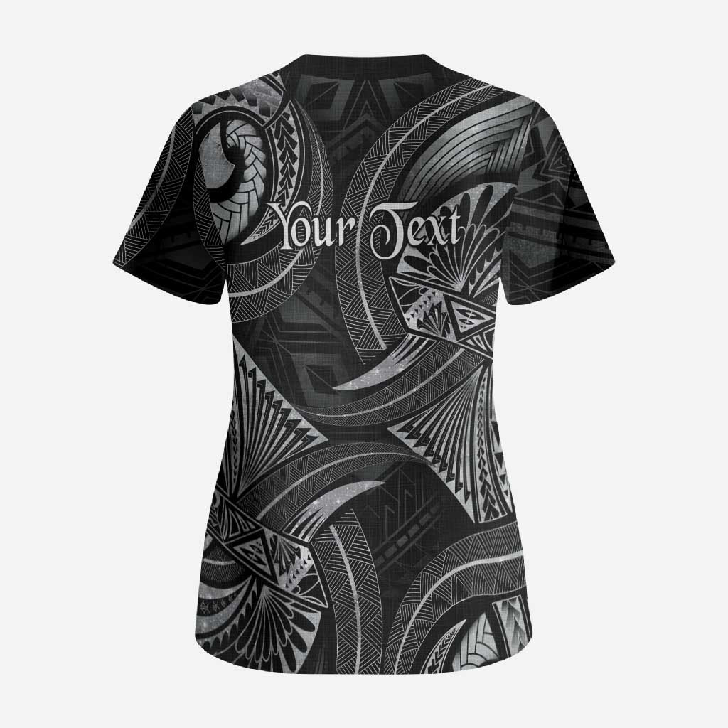 Personalised Polynesia Zodiac Cancer Scrub Top Galaxy Polynesian Pattern Chest Tattoo Style LT14 - Polynesian Pride