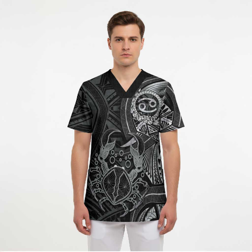 Personalised Polynesia Zodiac Cancer Scrub Top Galaxy Polynesian Pattern Chest Tattoo Style LT14 - Polynesian Pride