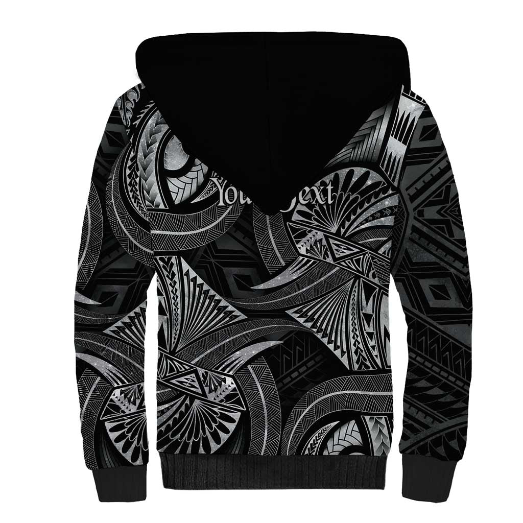Personalised Polynesia Zodiac Cancer Sherpa Hoodie Galaxy Polynesian Pattern Chest Tattoo Style LT14 - Polynesian Pride