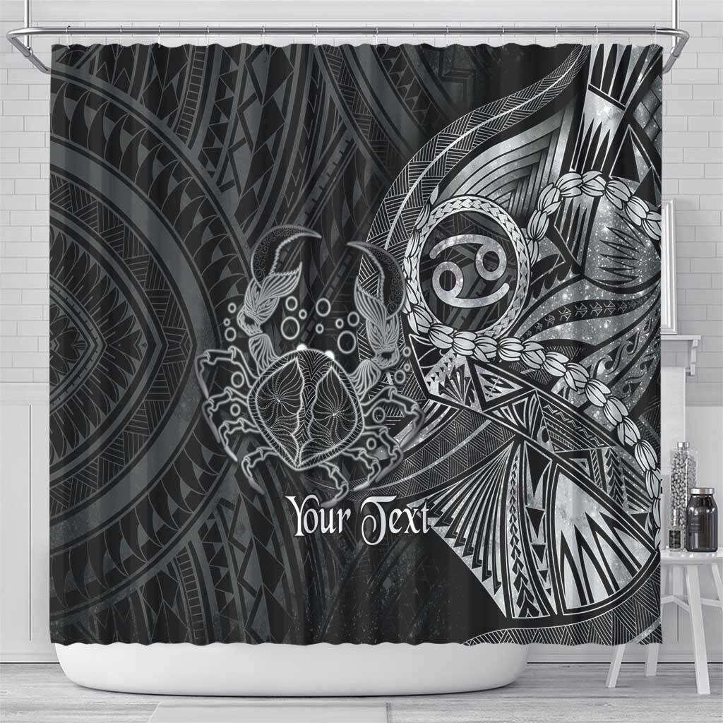 Personalised Polynesia Zodiac Cancer Shower Curtain Galaxy Polynesian Pattern Chest Tattoo Style LT14 - Polynesian Pride