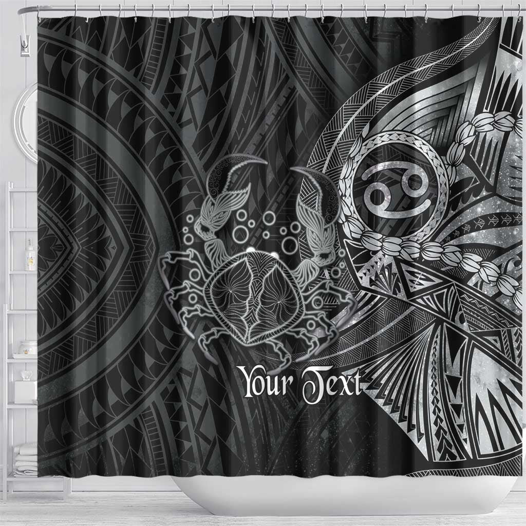 Personalised Polynesia Zodiac Cancer Shower Curtain Galaxy Polynesian Pattern Chest Tattoo Style LT14 - Polynesian Pride