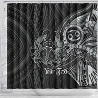 Personalised Polynesia Zodiac Cancer Shower Curtain Galaxy Polynesian Pattern Chest Tattoo Style LT14 - Polynesian Pride