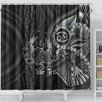 Personalised Polynesia Zodiac Cancer Shower Curtain Galaxy Polynesian Pattern Chest Tattoo Style LT14 - Polynesian Pride