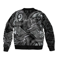 Personalised Polynesia Zodiac Cancer Sleeve Zip Bomber Jacket Galaxy Polynesian Pattern Chest Tattoo Style LT14 - Polynesian Pride