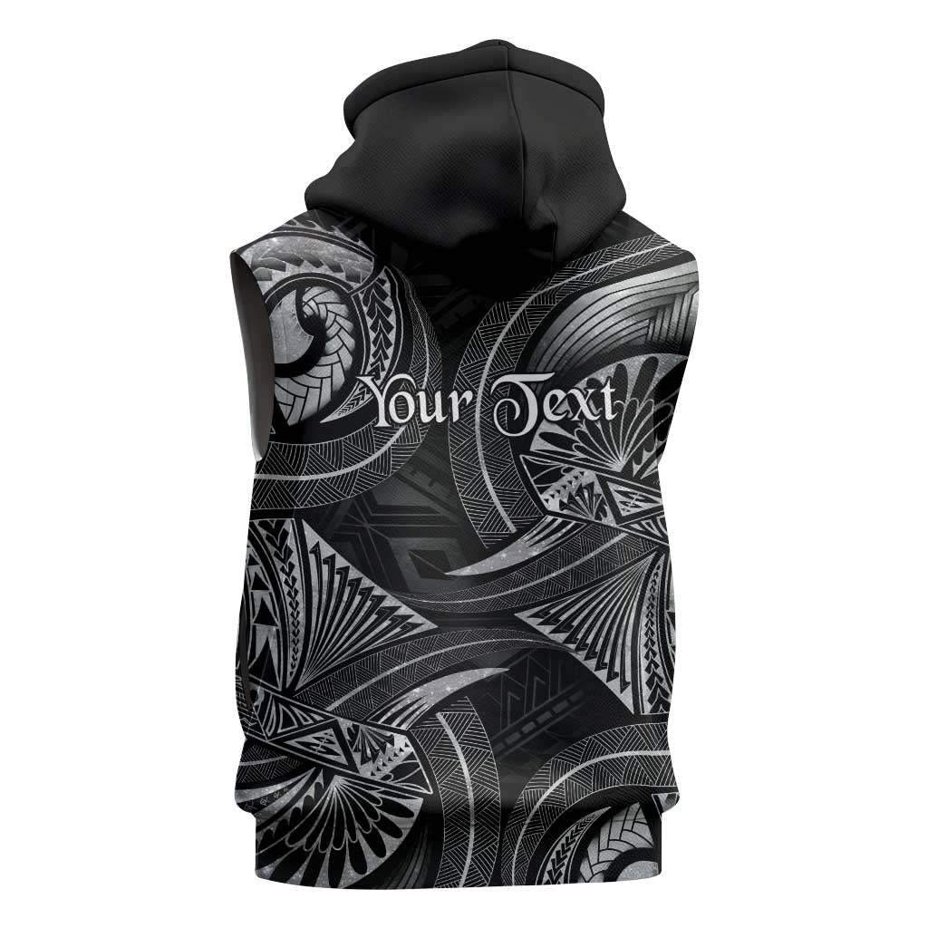 Personalised Polynesia Zodiac Cancer Sleeveless Zip Hoodie Galaxy Polynesian Pattern Chest Tattoo Style