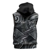 Personalised Polynesia Zodiac Cancer Sleeveless Zip Hoodie Galaxy Polynesian Pattern Chest Tattoo Style