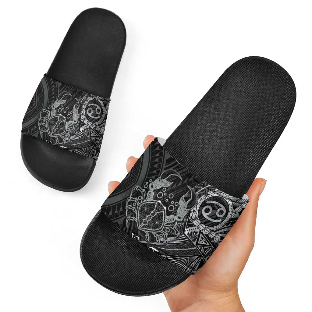 Personalised Polynesia Zodiac Cancer Slide Sandals Galaxy Polynesian Pattern Chest Tattoo Style LT14 - Polynesian Pride
