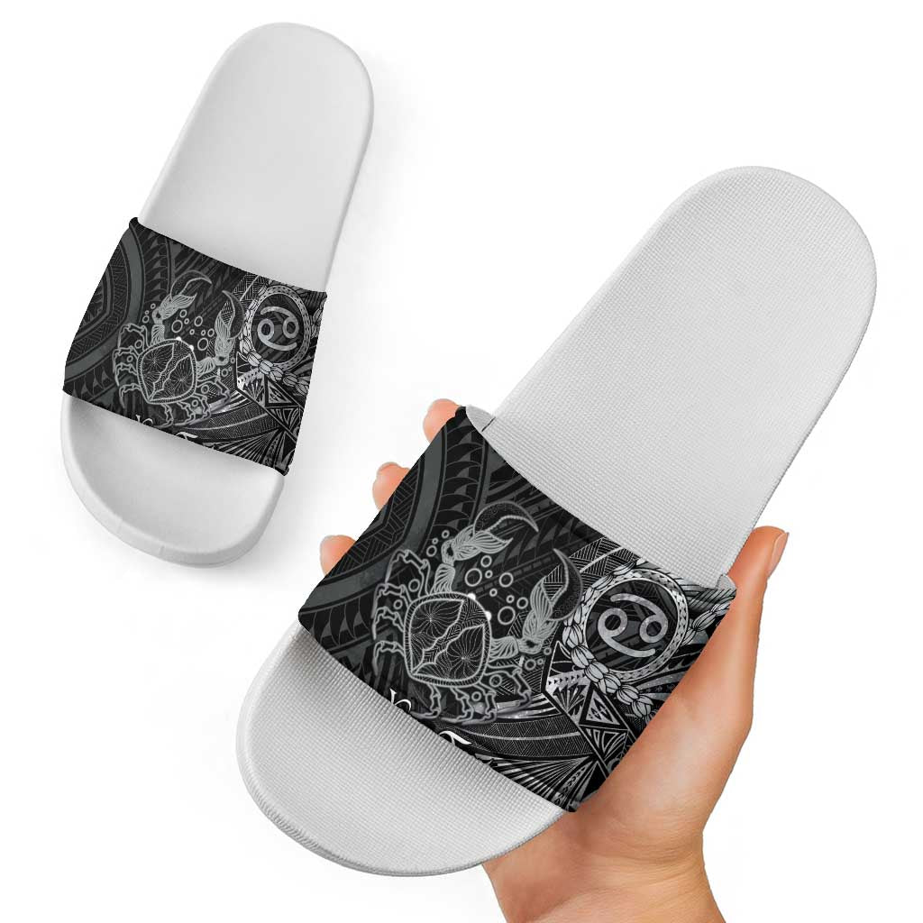 Personalised Polynesia Zodiac Cancer Slide Sandals Galaxy Polynesian Pattern Chest Tattoo Style LT14 - Polynesian Pride