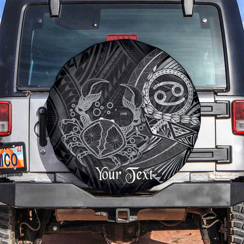 Personalised Polynesia Zodiac Cancer Spare Tire Cover Galaxy Polynesian Pattern Chest Tattoo Style LT14 Black - Polynesian Pride