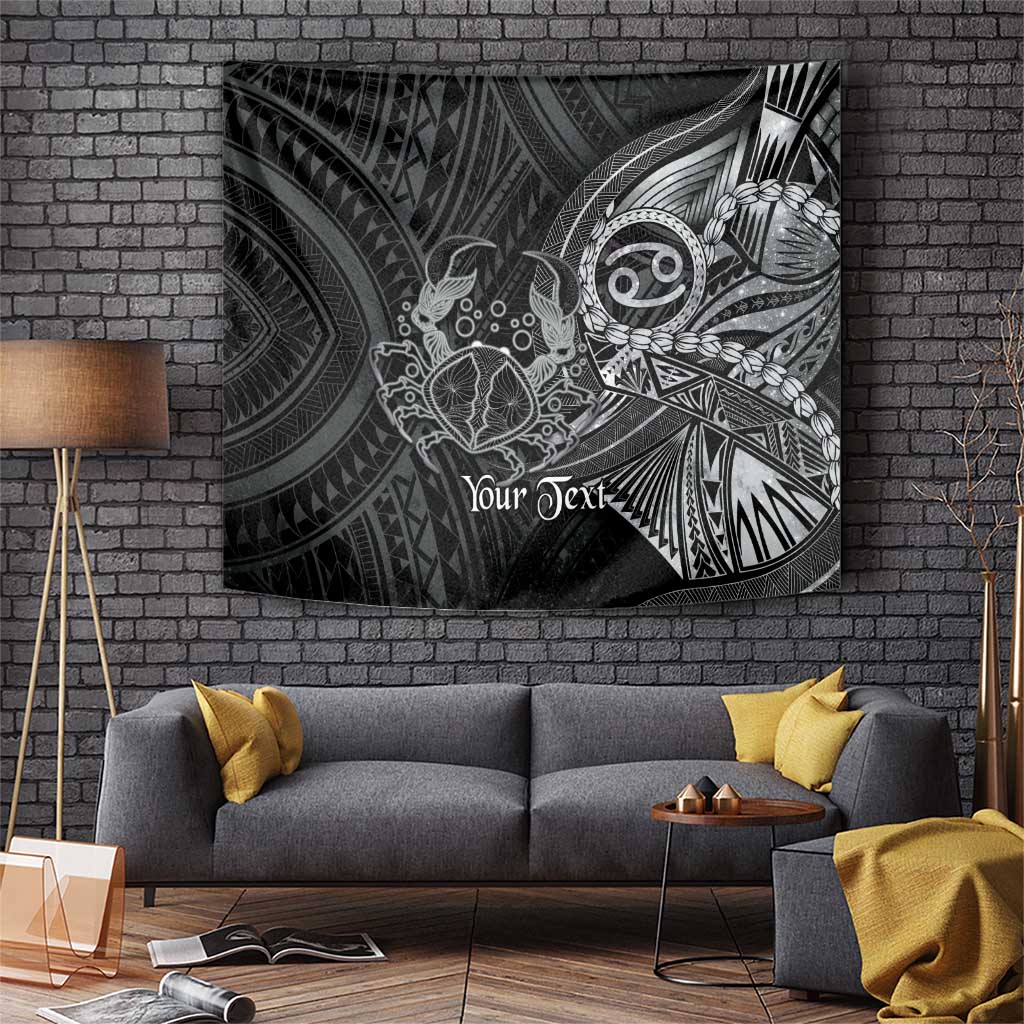 Personalised Polynesia Zodiac Cancer Tapestry Galaxy Polynesian Pattern Chest Tattoo Style LT14 Black - Polynesian Pride