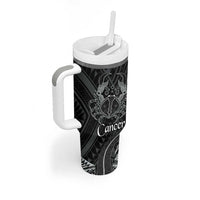 Personalised Polynesia Zodiac Cancer Tumbler With Handle Galaxy Polynesian Pattern Chest Tattoo Style LT14 - Polynesian Pride