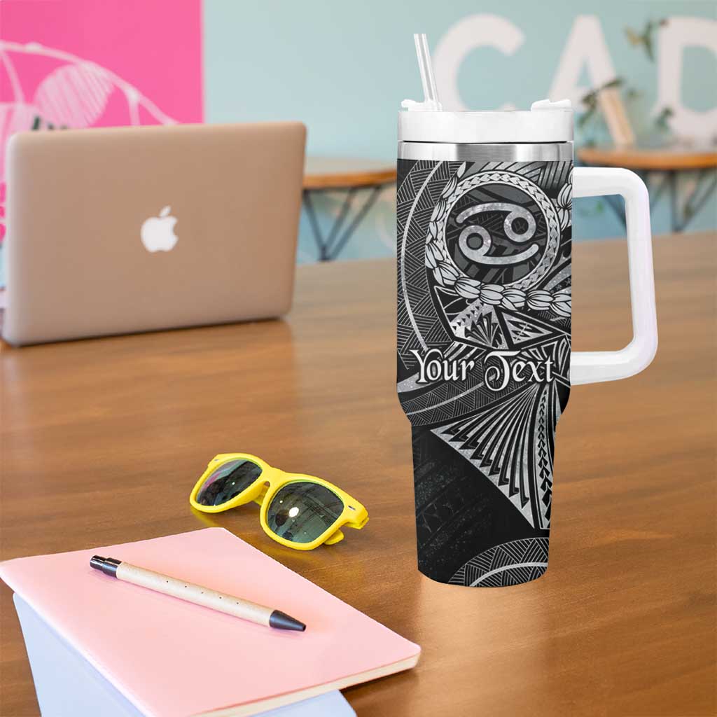 Personalised Polynesia Zodiac Cancer Tumbler With Handle Galaxy Polynesian Pattern Chest Tattoo Style LT14 - Polynesian Pride