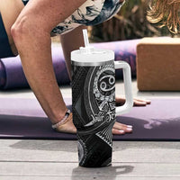 Personalised Polynesia Zodiac Cancer Tumbler With Handle Galaxy Polynesian Pattern Chest Tattoo Style LT14 - Polynesian Pride