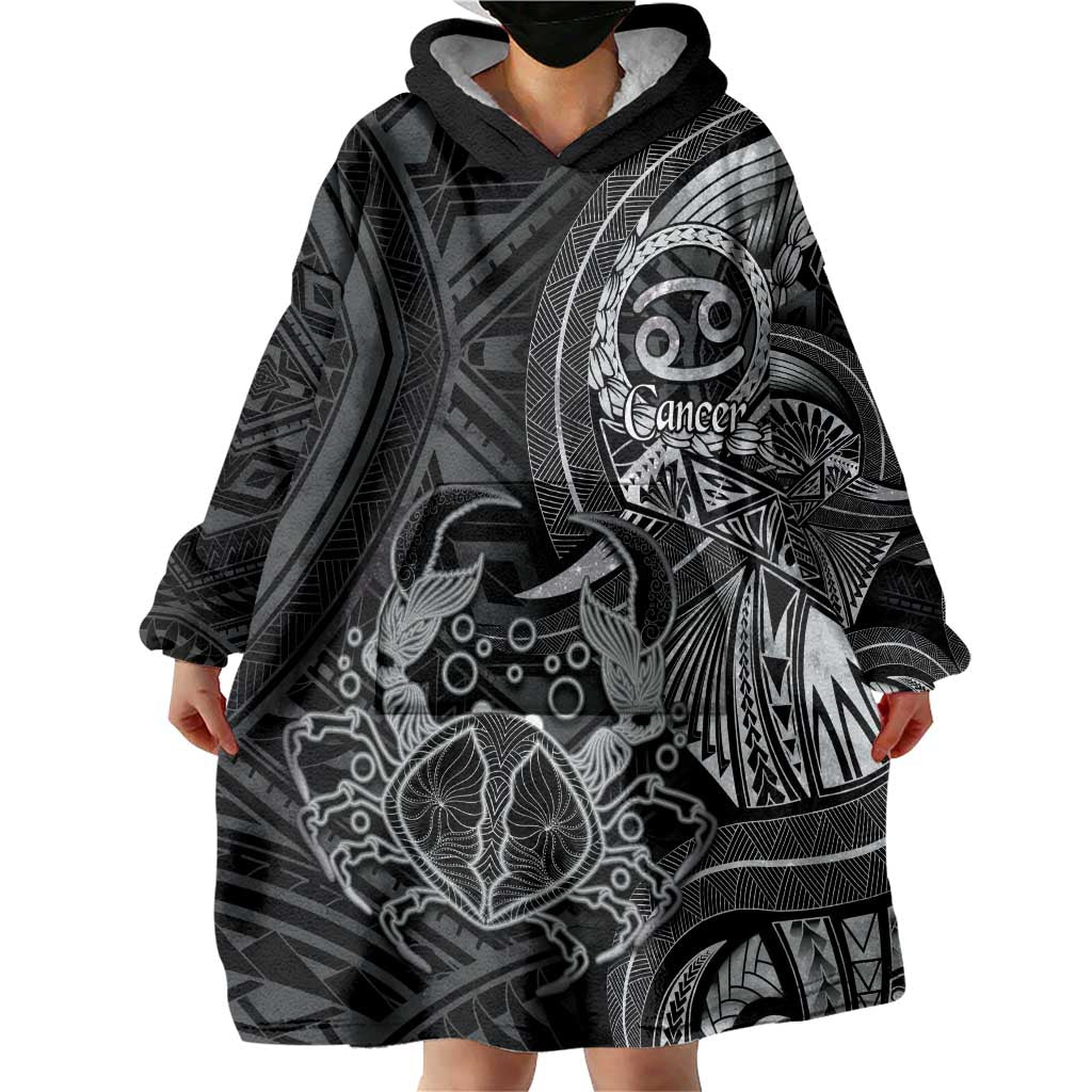 Personalised Polynesia Zodiac Cancer Wearable Blanket Hoodie Galaxy Polynesian Pattern Chest Tattoo Style LT14 - Polynesian Pride